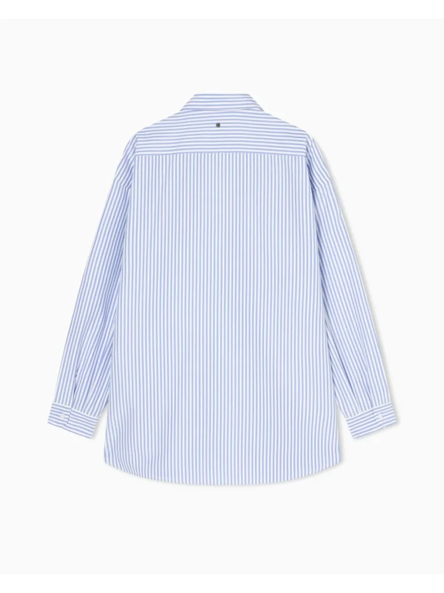 Camicia Armani a Righe Donna - Celeste - immagine 3