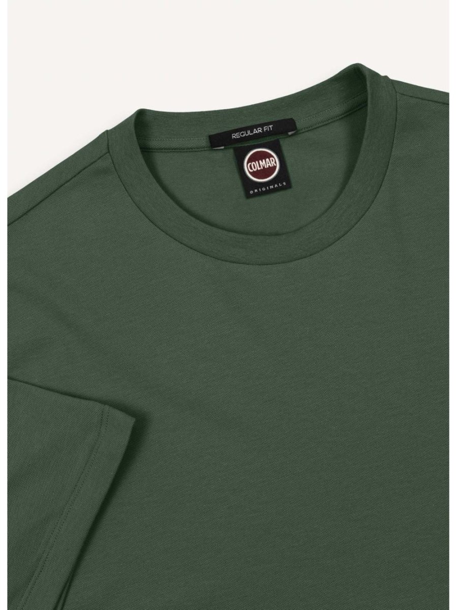 T-shirt Colmar logata in piqué di cotone Uomo - Verde - immagine 4
